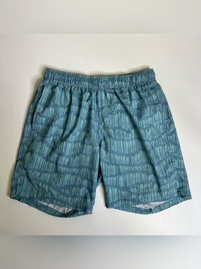Bearbottom Men’s Swim Trunks Lined Blue Striped 7" Inseam - Size Medium